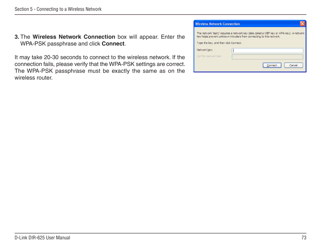 D-Link DIR-625 manual Connecting to a Wireless Network 