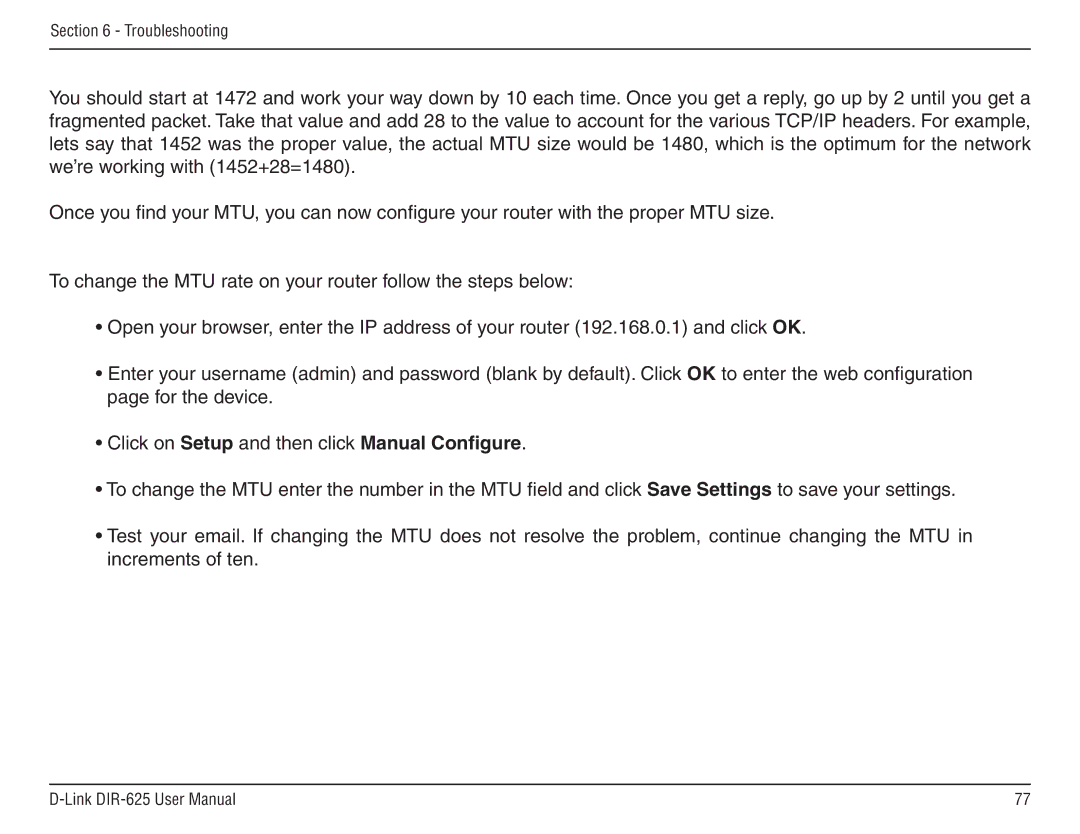 D-Link DIR-625 manual Troubleshooting 