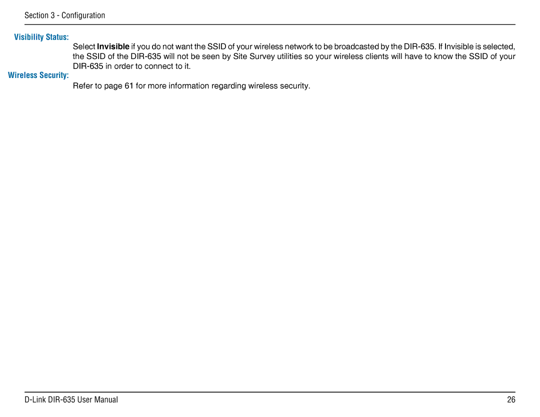 D-Link DIR-635 manual Wireless Security 
