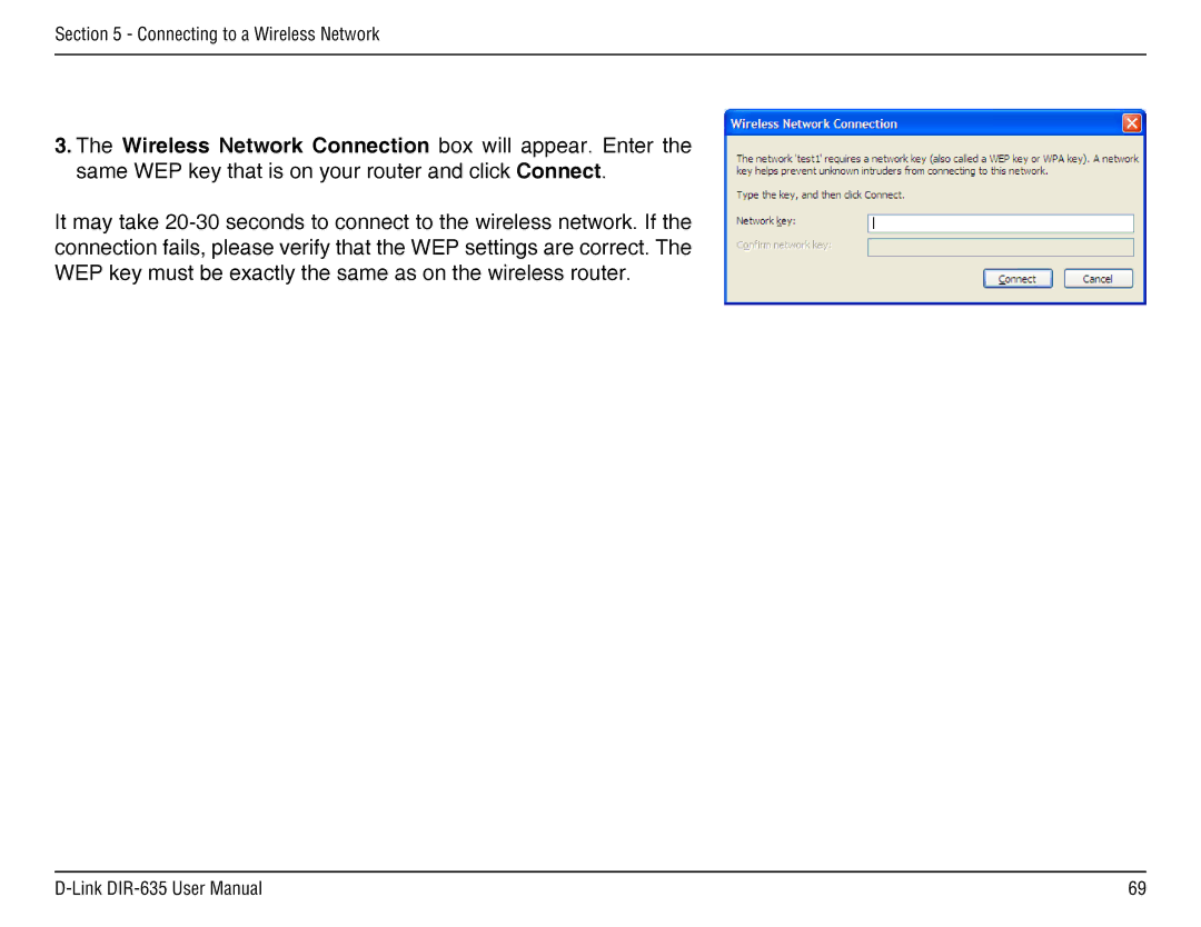 D-Link DIR-635 manual Connecting to a Wireless Network 