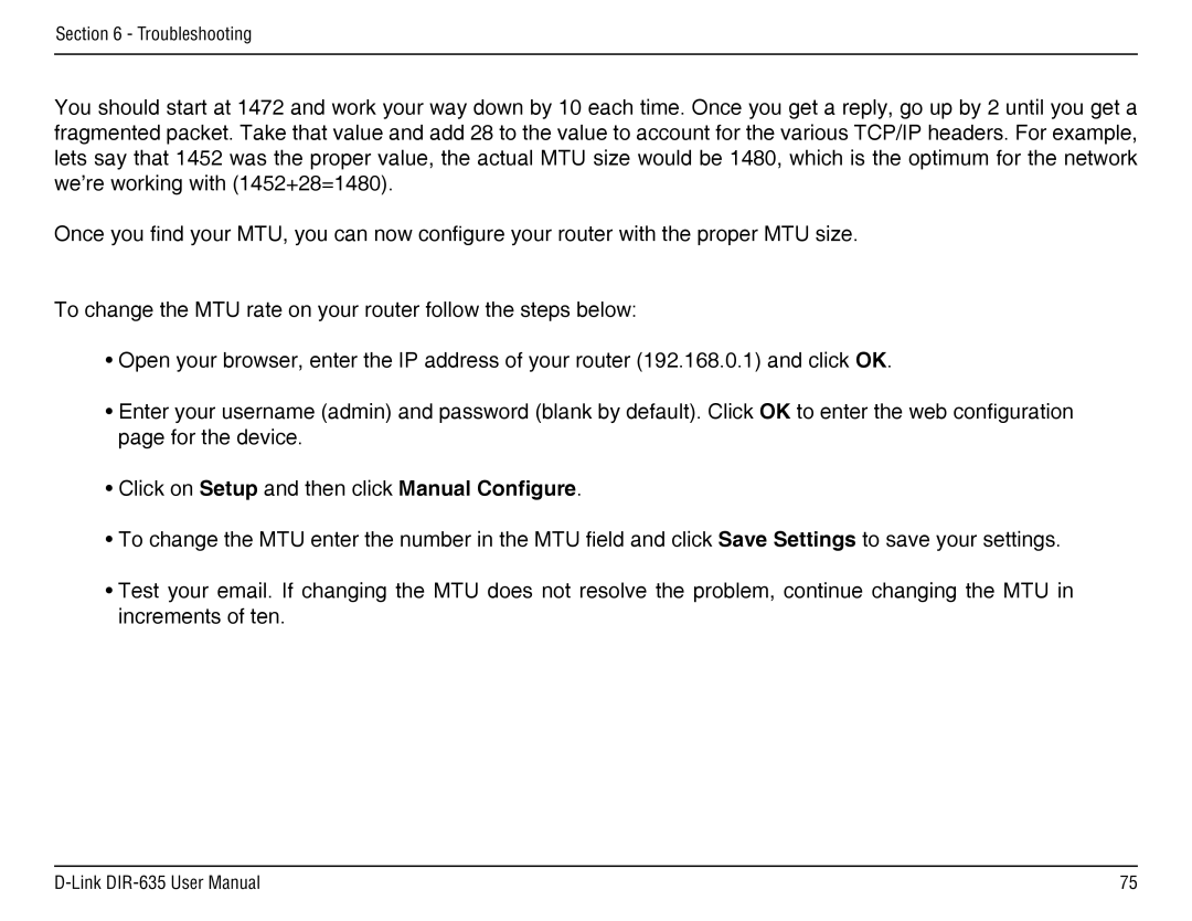 D-Link DIR-635 manual Troubleshooting 