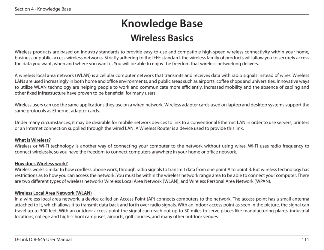 D-Link DIR-645 manual Wireless Basics, What is Wireless?, How does Wireless work?, Wireless Local Area Network Wlan 