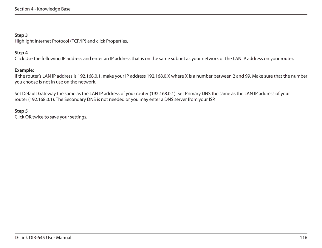 D-Link DIR-645 manual Example 