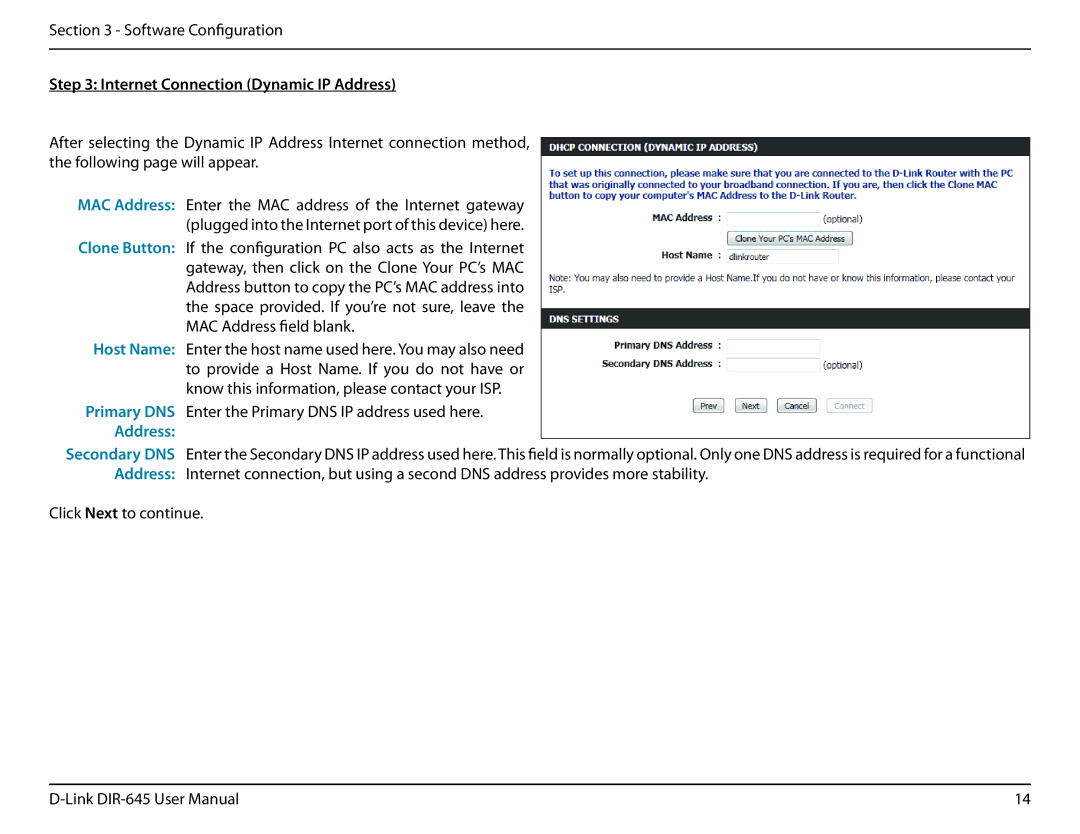 D-Link DIR-645 manual Internet Connection Dynamic IP Address 