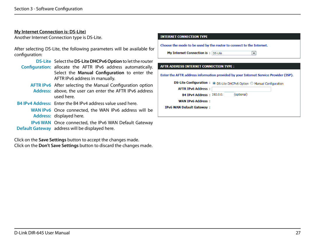 D-Link DIR-645 manual My Internet Connection is DS-Lite 