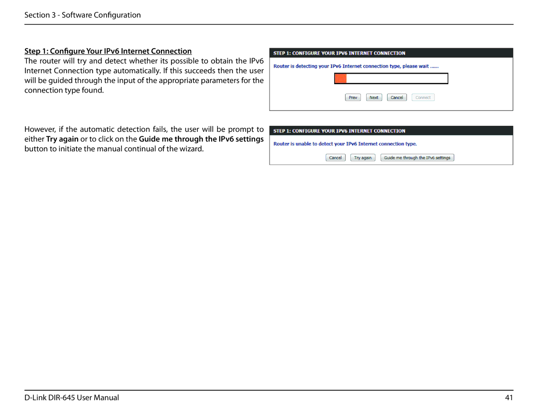 D-Link DIR-645 manual Configure Your IPv6 Internet Connection 