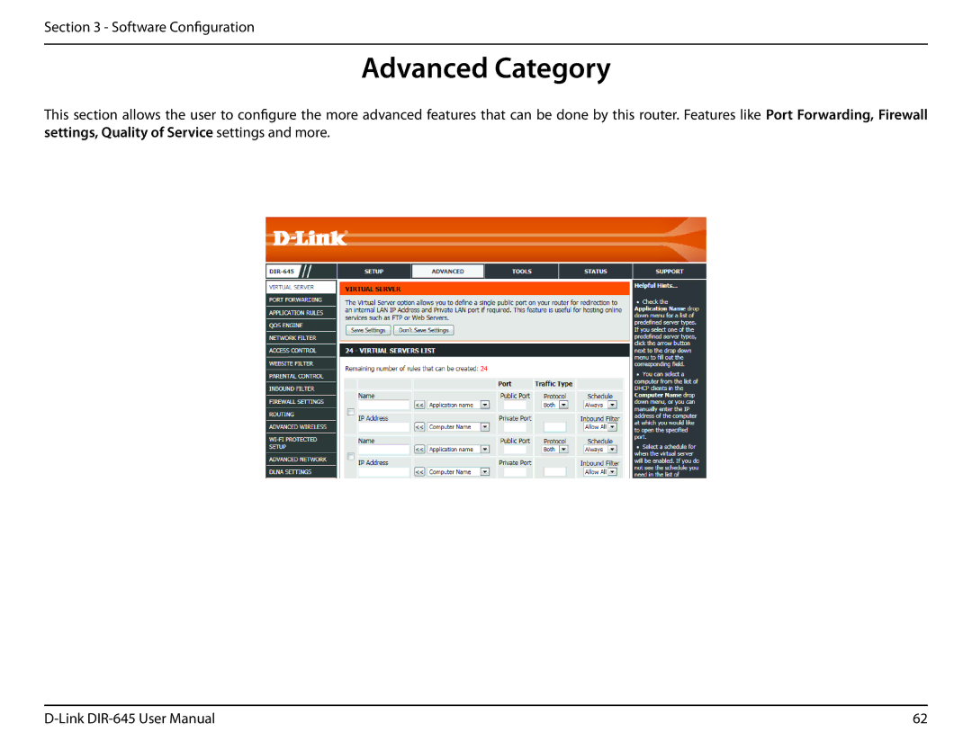 D-Link DIR-645 manual Advanced Category 