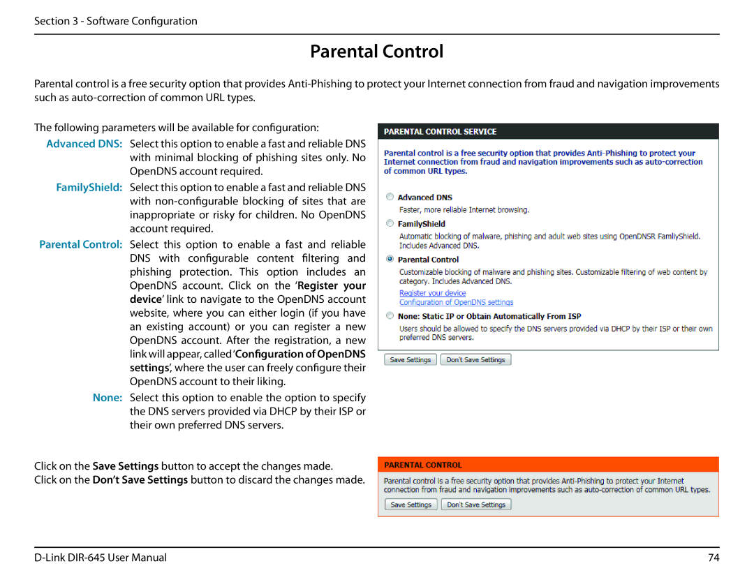 D-Link DIR-645 manual Parental Control 