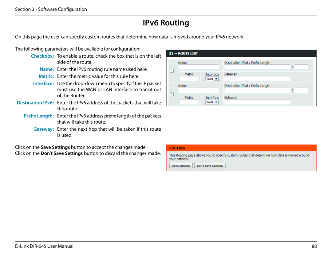 D-Link DIR-645 manual IPv6 Routing 