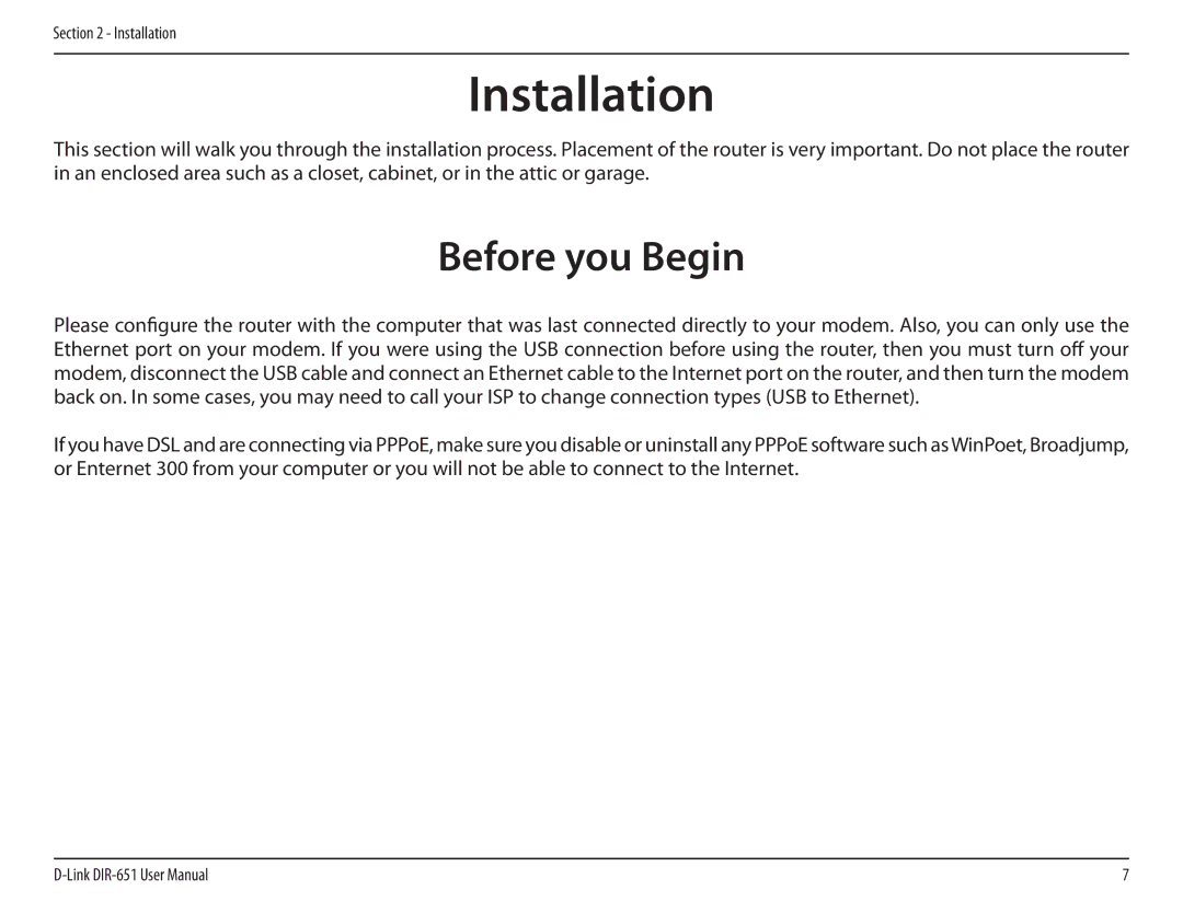 D-Link DIR-651 manual Installation, Before you Begin 