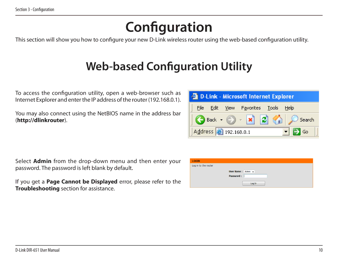 D-Link DIR-651 manual Web-based Configuration Utility 