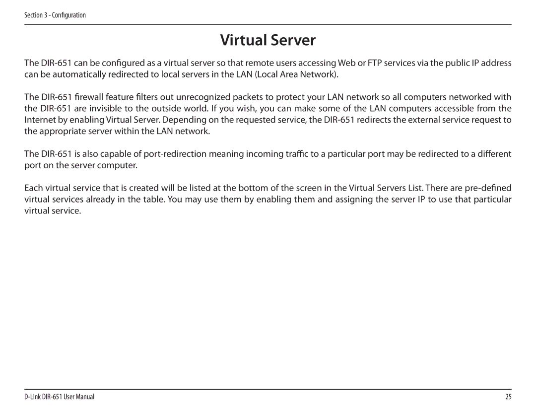 D-Link DIR-651 manual Virtual Server 