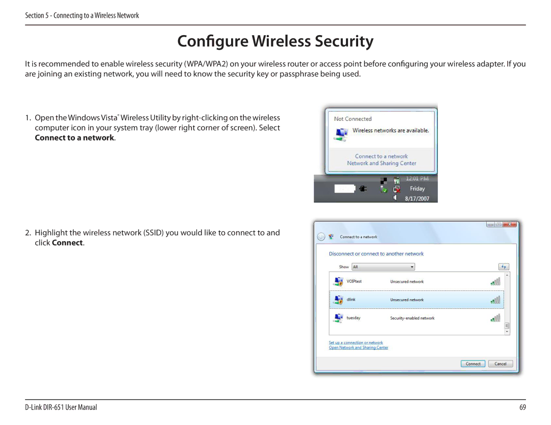 D-Link DIR-651 manual Configure Wireless Security 