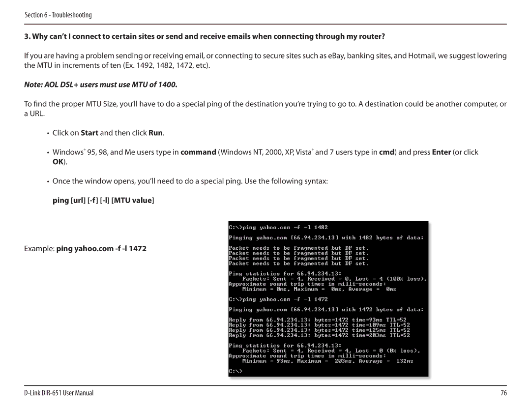 D-Link DIR-651 manual Troubleshooting 