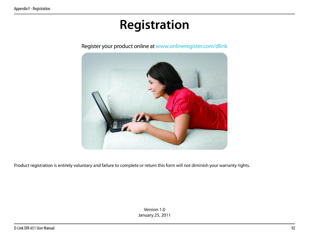 D-Link DIR-651 manual Registration 