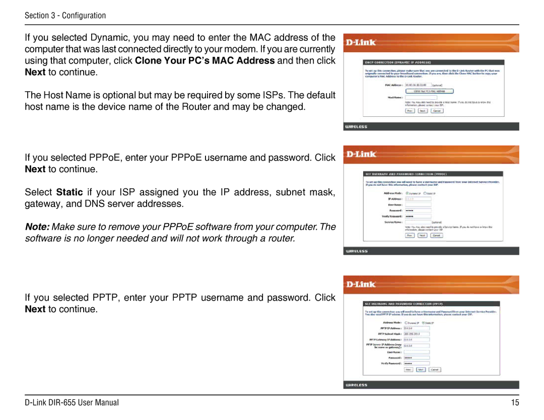 D-Link DIR-655 manual Configuration 