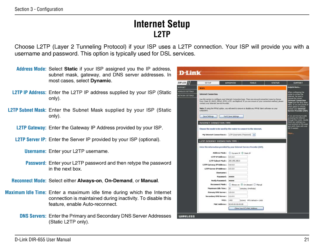 D-Link DIR-655 manual L2TP 