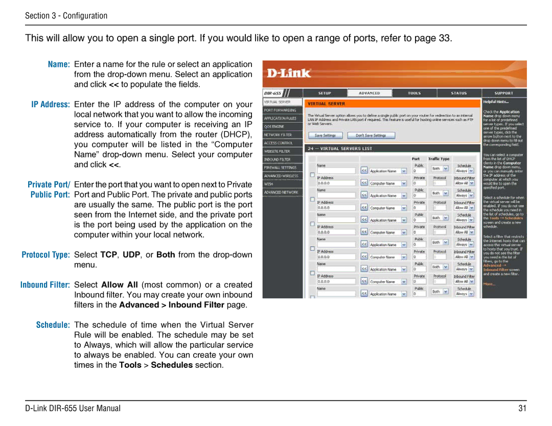 D-Link DIR-655 manual Configuration 