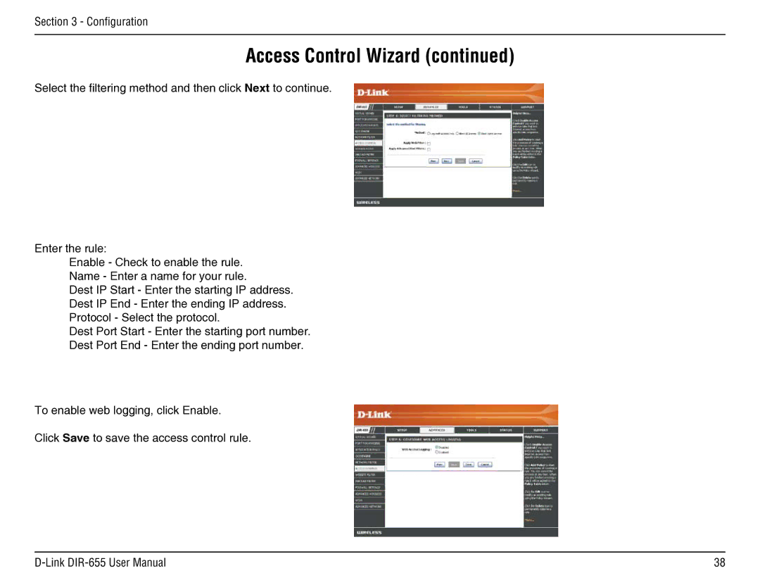 D-Link DIR-655 manual Access Control Wizard 