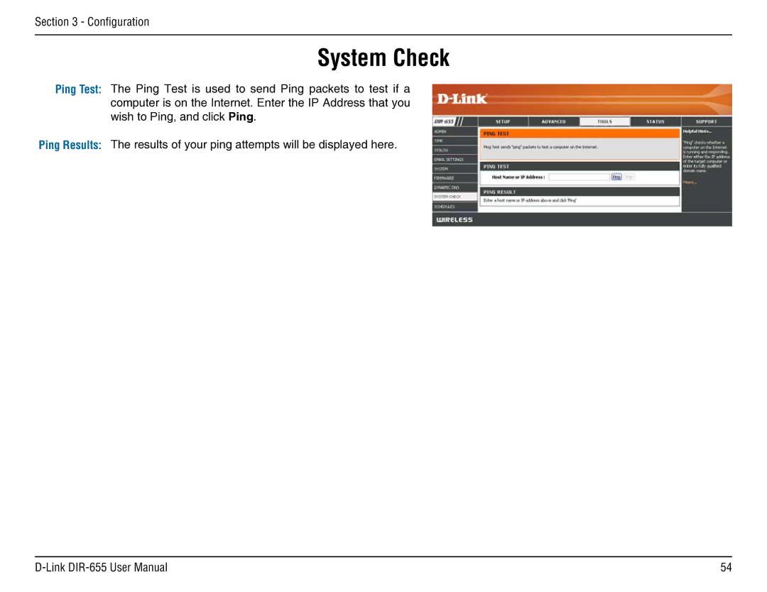 D-Link DIR-655 manual System Check 