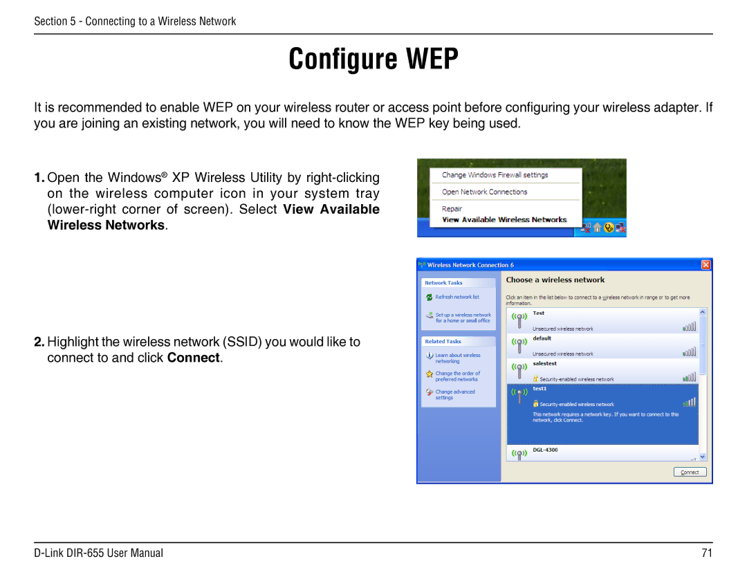 D-Link DIR-655 manual Configure WEP 