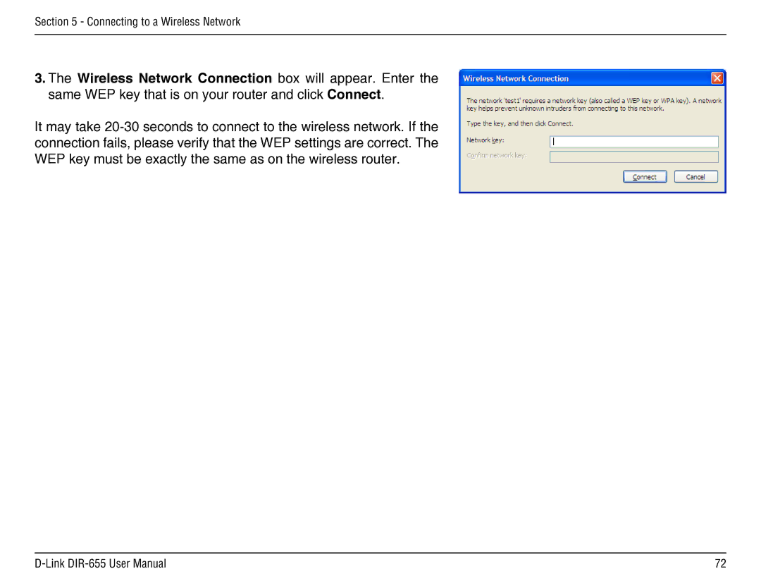 D-Link DIR-655 manual Connecting to a Wireless Network 