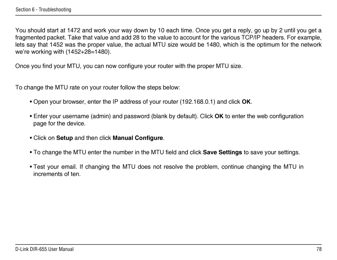 D-Link DIR-655 manual Troubleshooting 