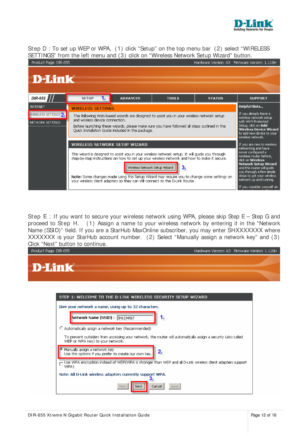 D-Link manual DIR-655 Xtreme N Gigabit Router Quick Installation Guide 