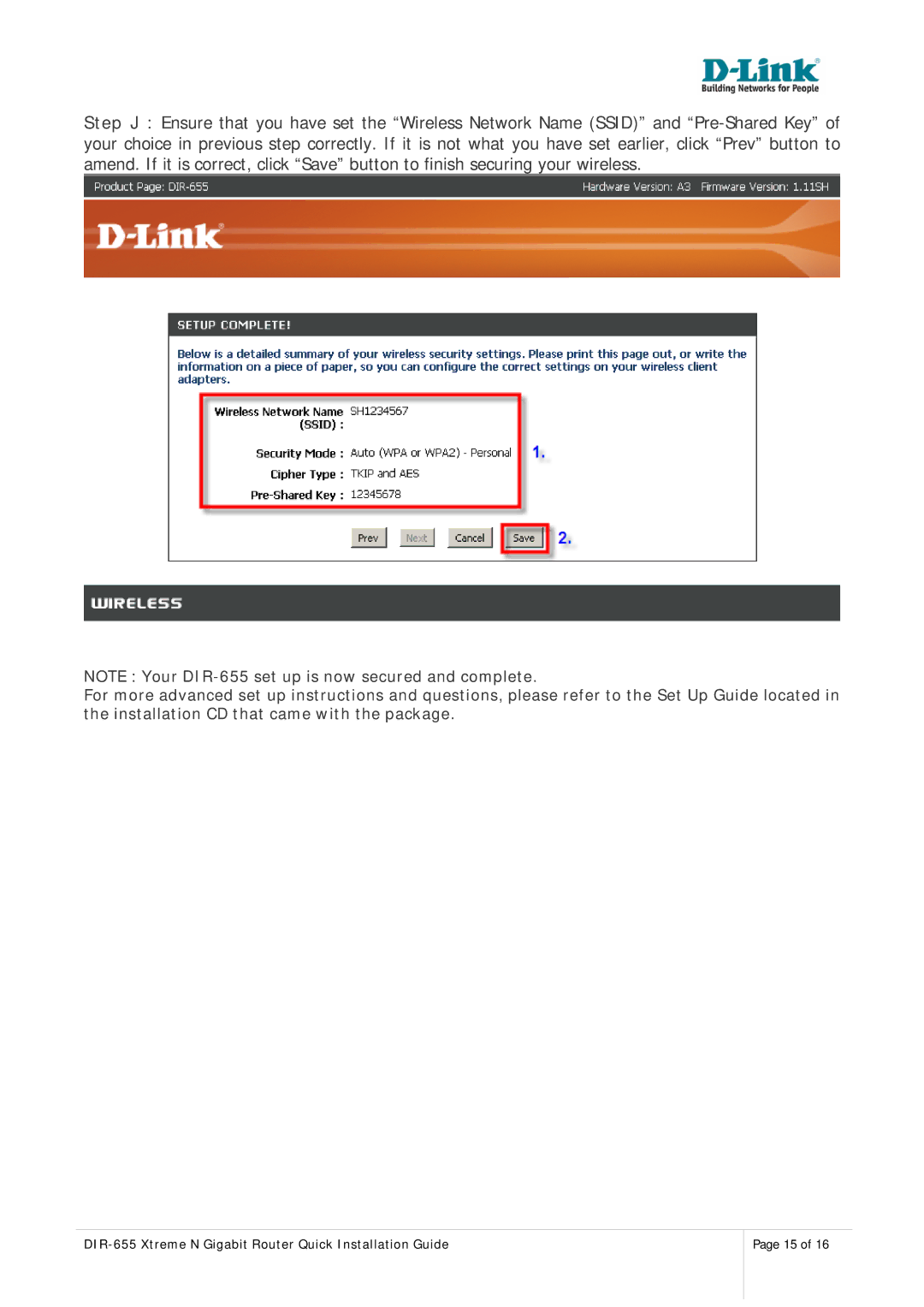 D-Link manual DIR-655 Xtreme N Gigabit Router Quick Installation Guide 