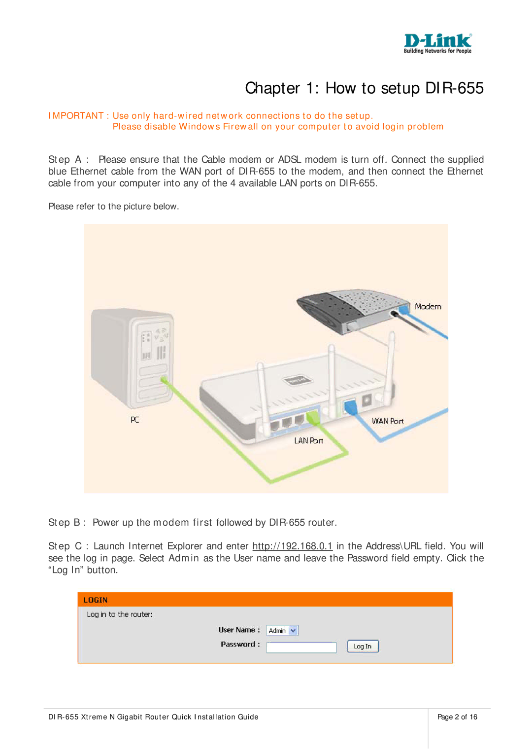 D-Link manual How to setup DIR-655 