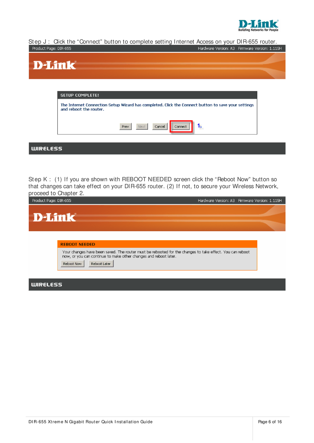 D-Link manual DIR-655 Xtreme N Gigabit Router Quick Installation Guide 