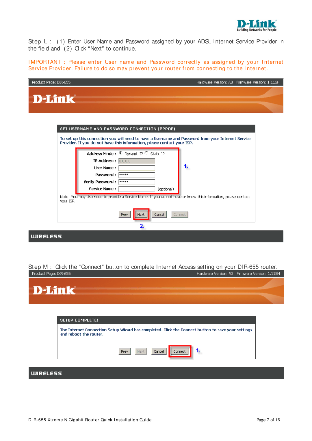 D-Link manual DIR-655 Xtreme N Gigabit Router Quick Installation Guide 