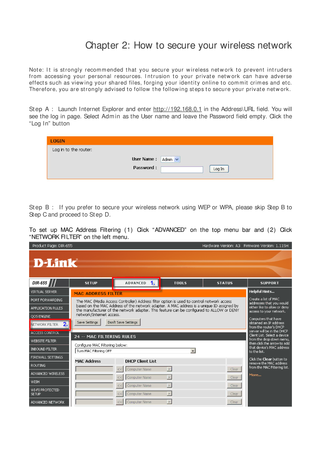 D-Link DIR-655 manual How to secure your wireless network 