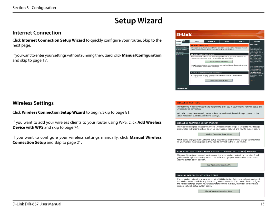 D-Link DIR-657 manual Click Wireless Connection Setup Wizard to begin. Skip to 