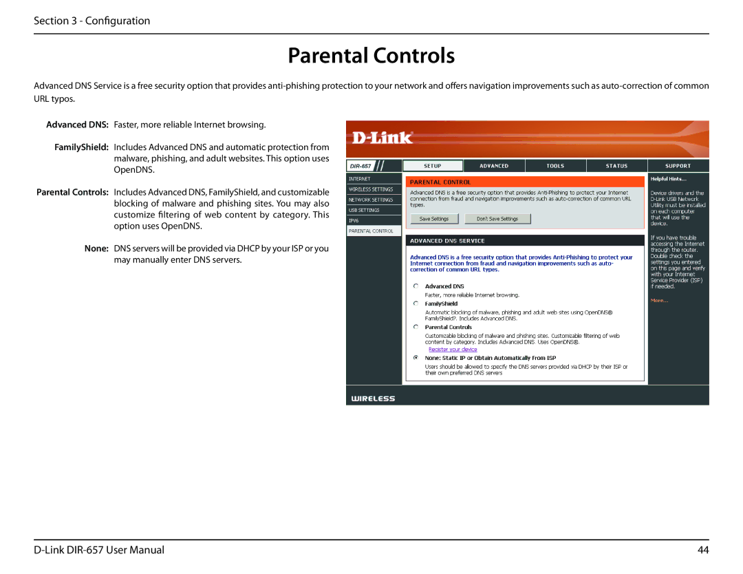 D-Link DIR-657 manual Parental Controls 