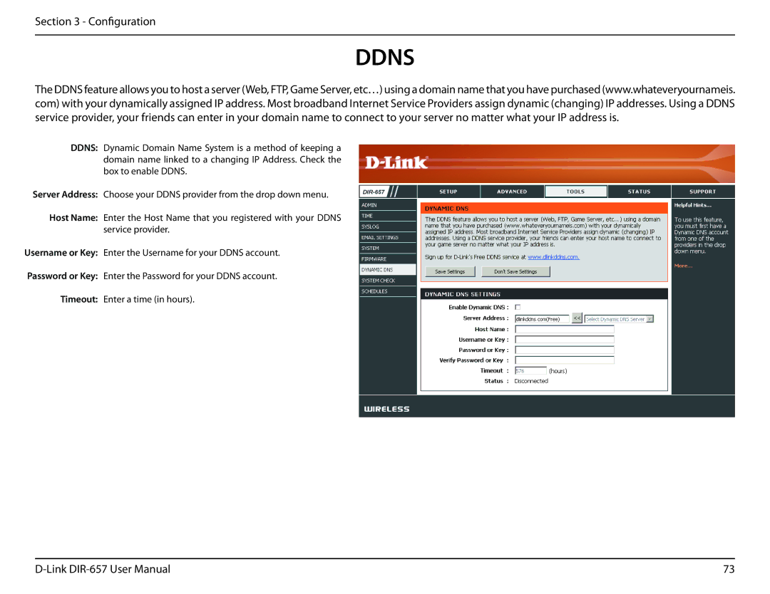 D-Link DIR-657 manual Ddns 