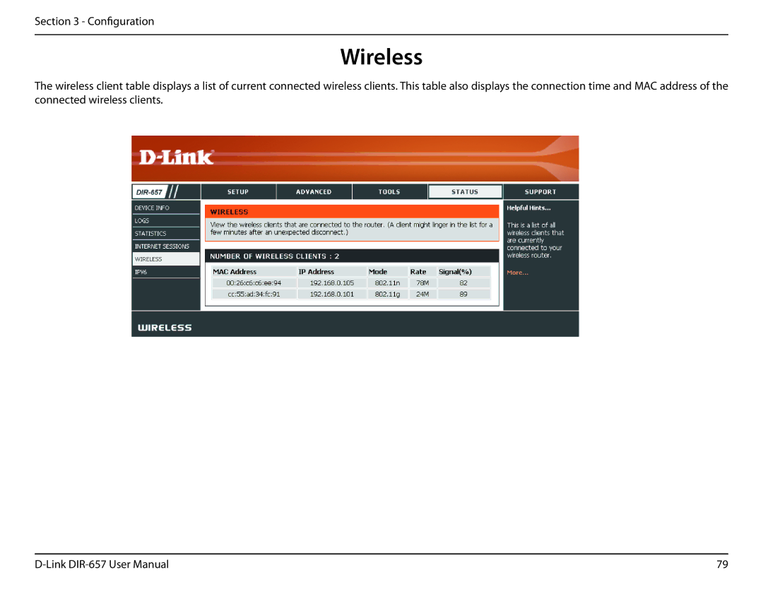 D-Link DIR-657 manual Wireless 