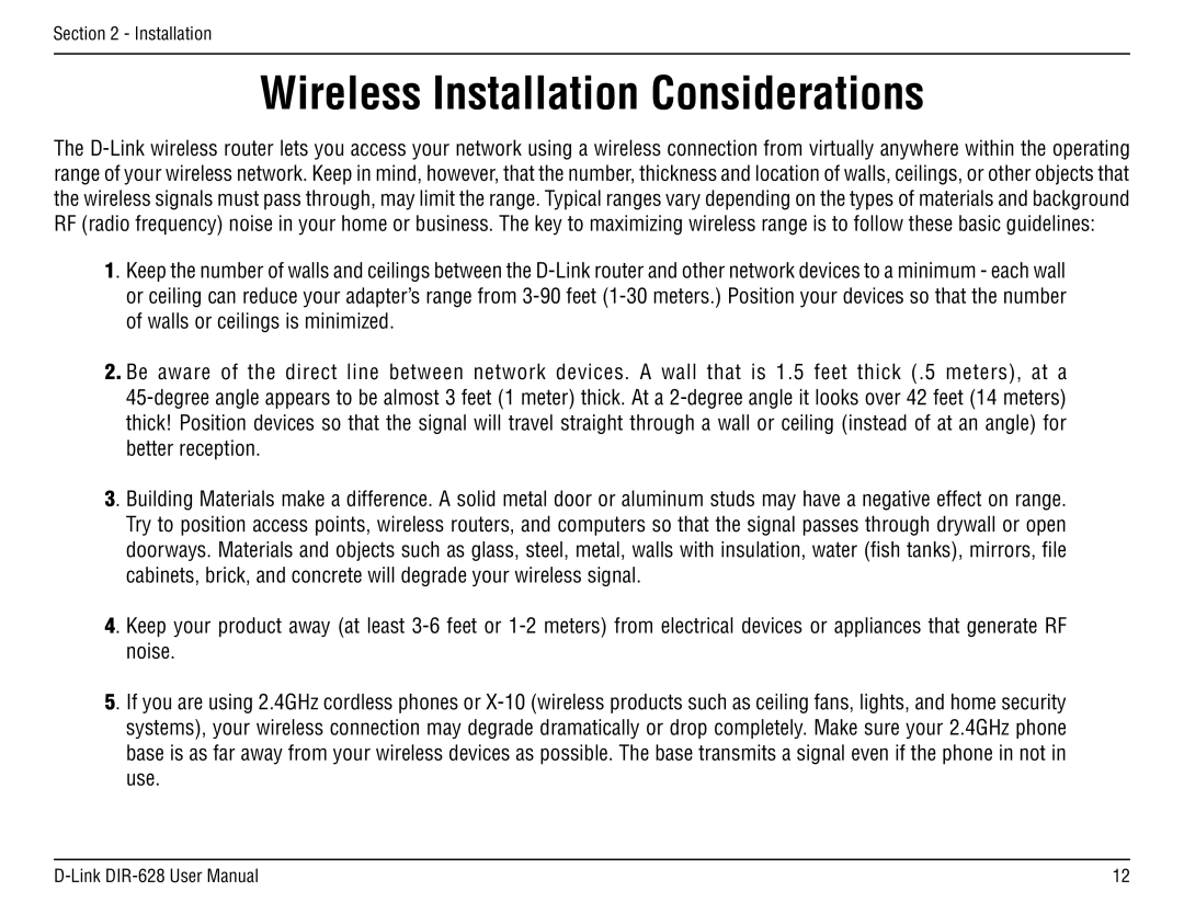 D-Link DIR-68 manual Wireless Installation Considerations 