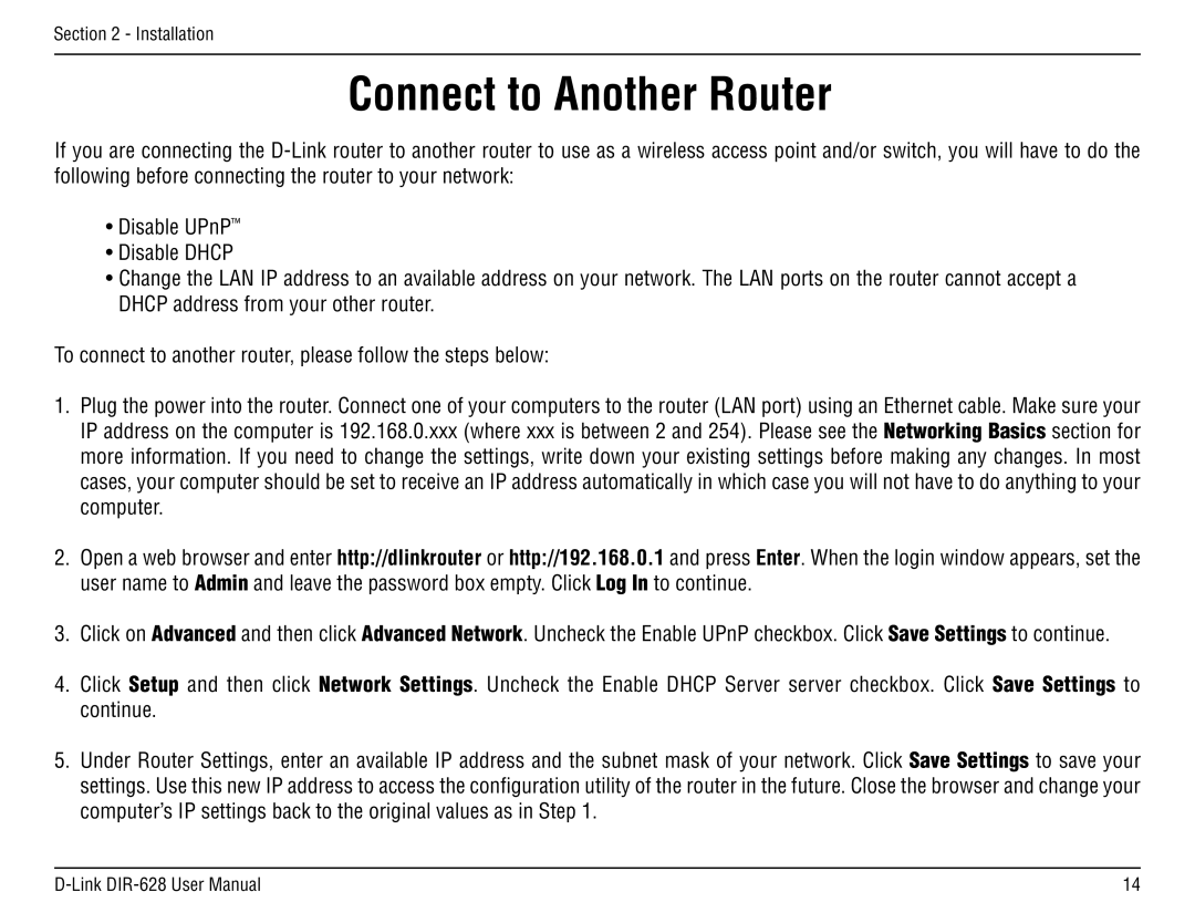 D-Link DIR-68 manual Connect to Another Router 