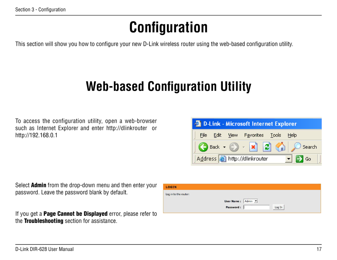 D-Link DIR-68 manual Web-based Configuration Utility 