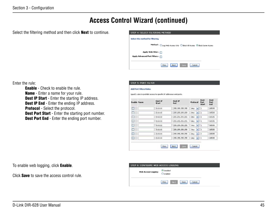 D-Link DIR-68 manual Access Control Wizard 