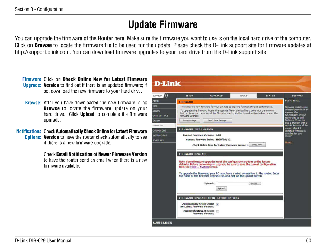 D-Link DIR-68 manual Update Firmware 