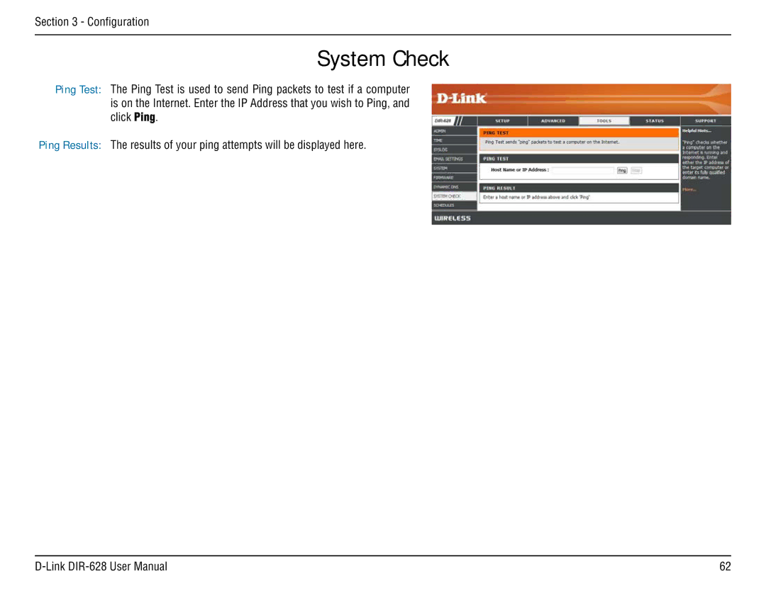 D-Link DIR-68 manual System Check 