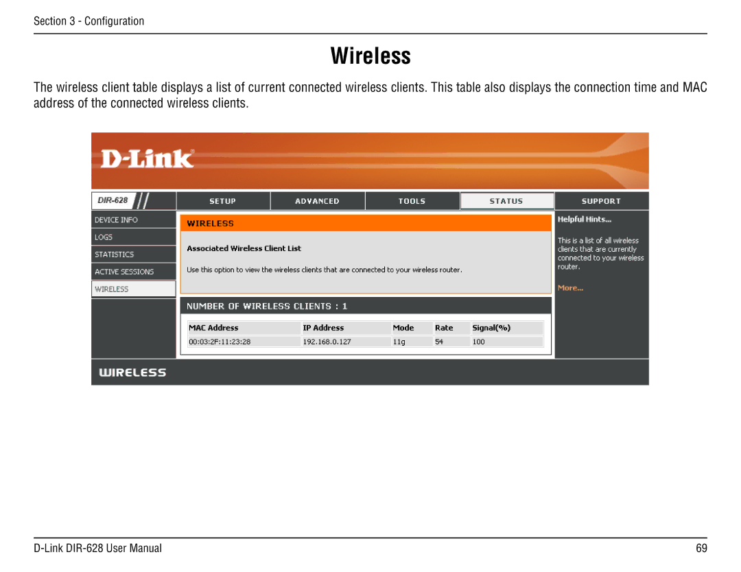 D-Link DIR-68 manual Wireless 