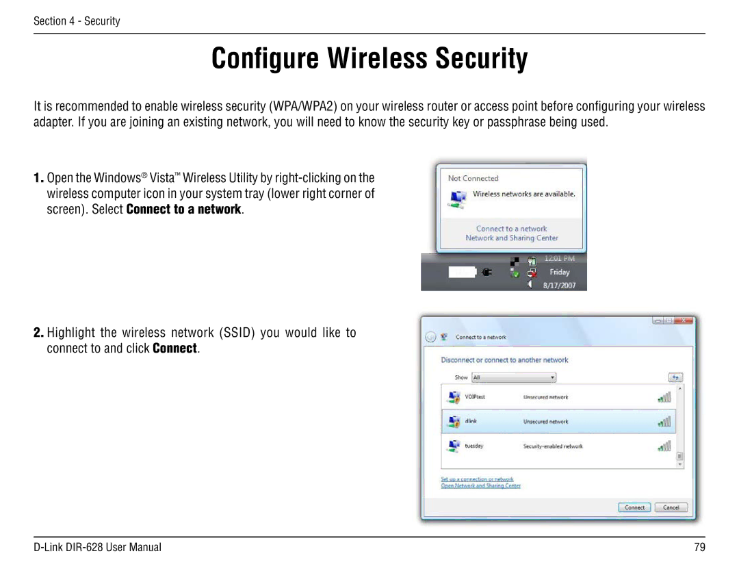 D-Link DIR-68 manual Configure Wireless Security 