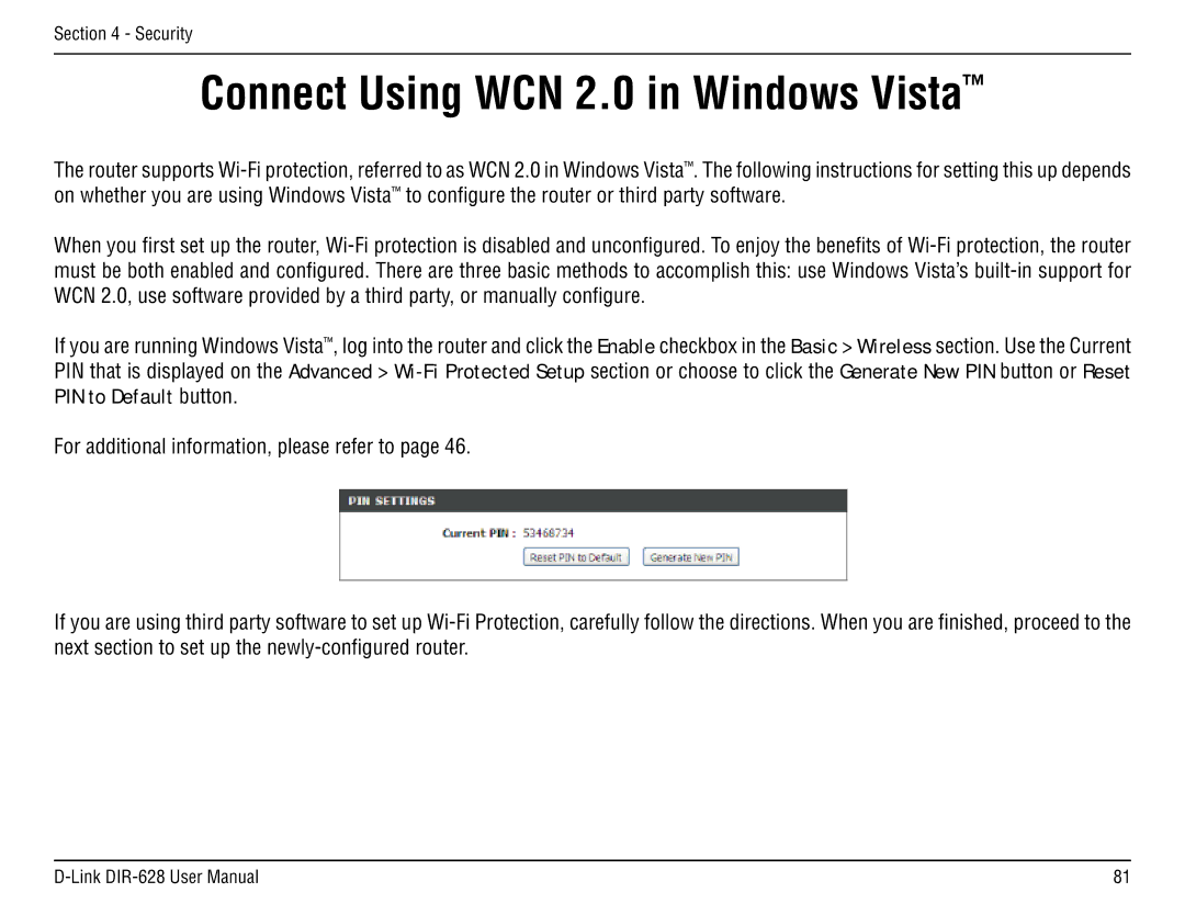 D-Link DIR-68 manual Connect Using WCN 2.0 in Windows Vista 