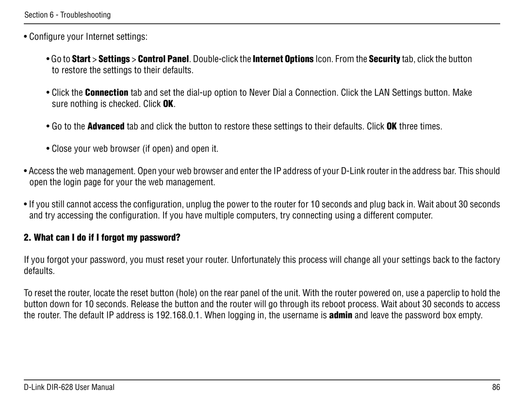D-Link DIR-68 manual What can I do if I forgot my password? 