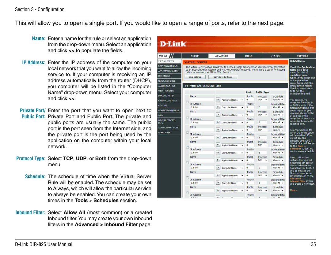 D-Link DIR-825 manual Configuration 