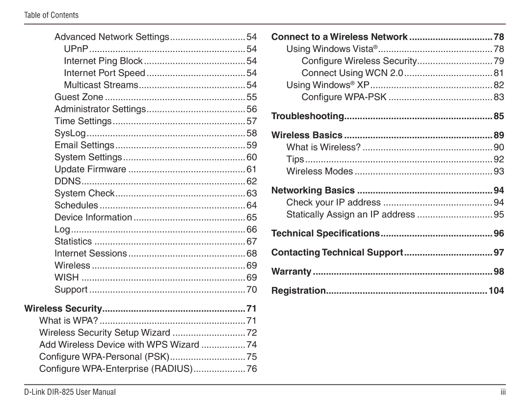 D-Link DIR-825 manual Wireless Security, Registration 