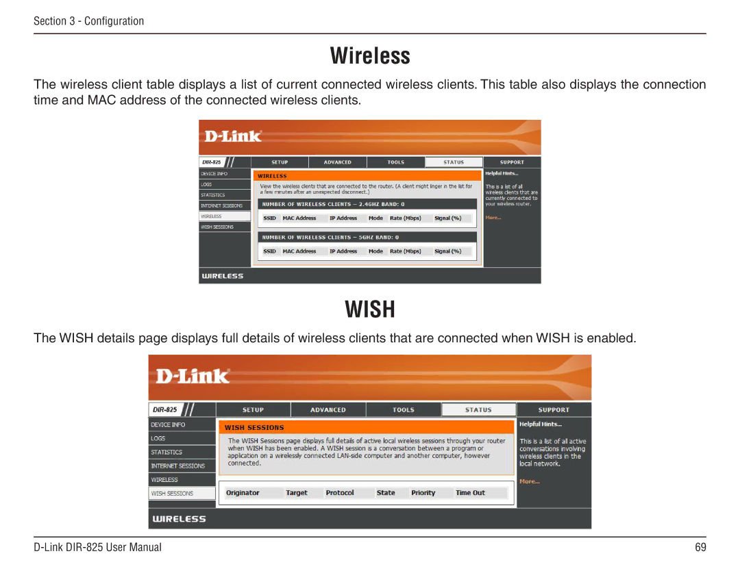 D-Link DIR-825 manual Wireless, Wish 